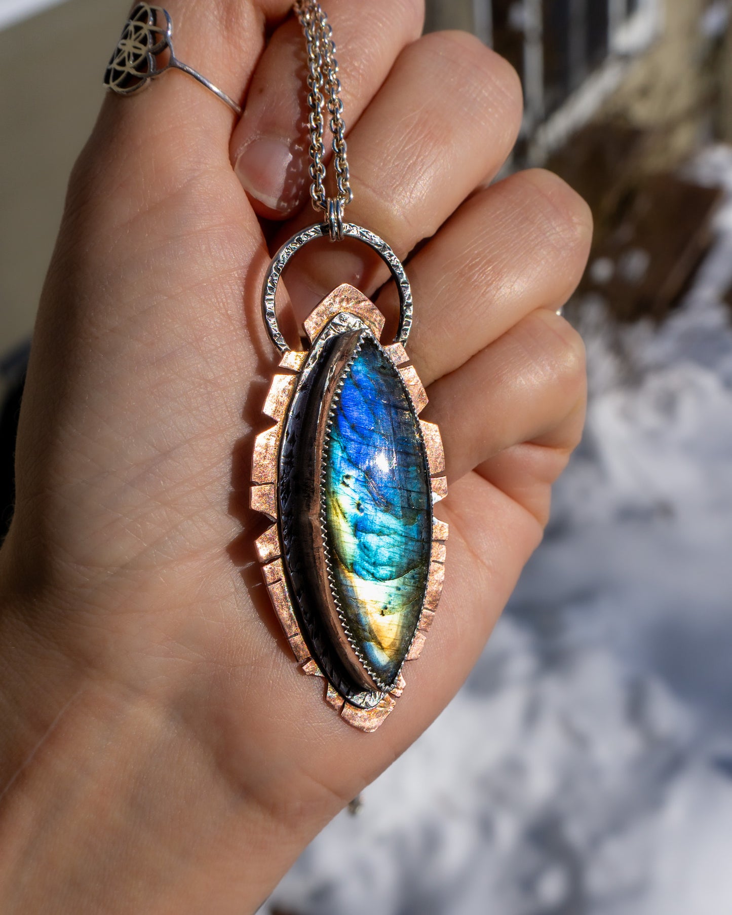 Mixed Metal Labradorite Necklace