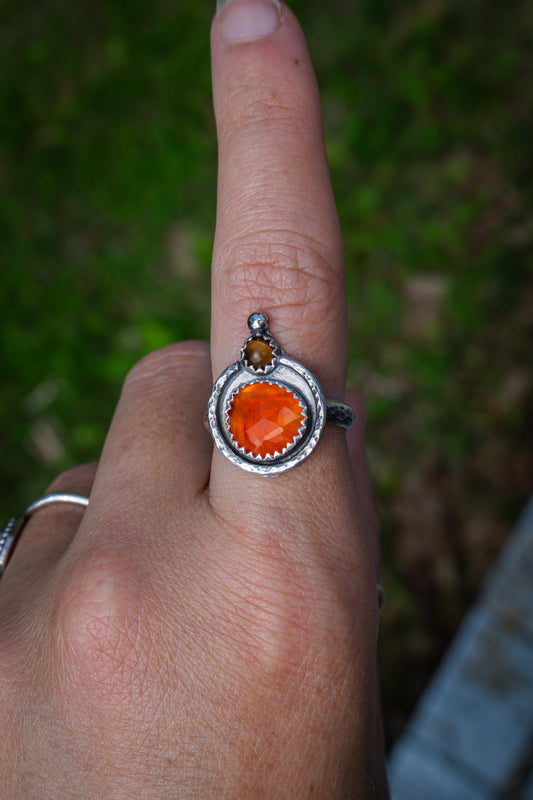 Carnelian & Tigers Eye Ring