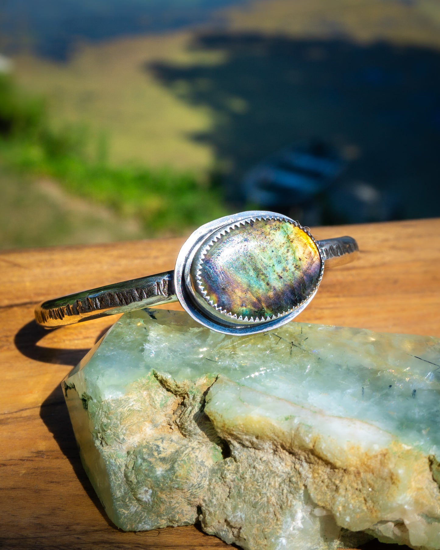 Yellow Labradorite Cuff
