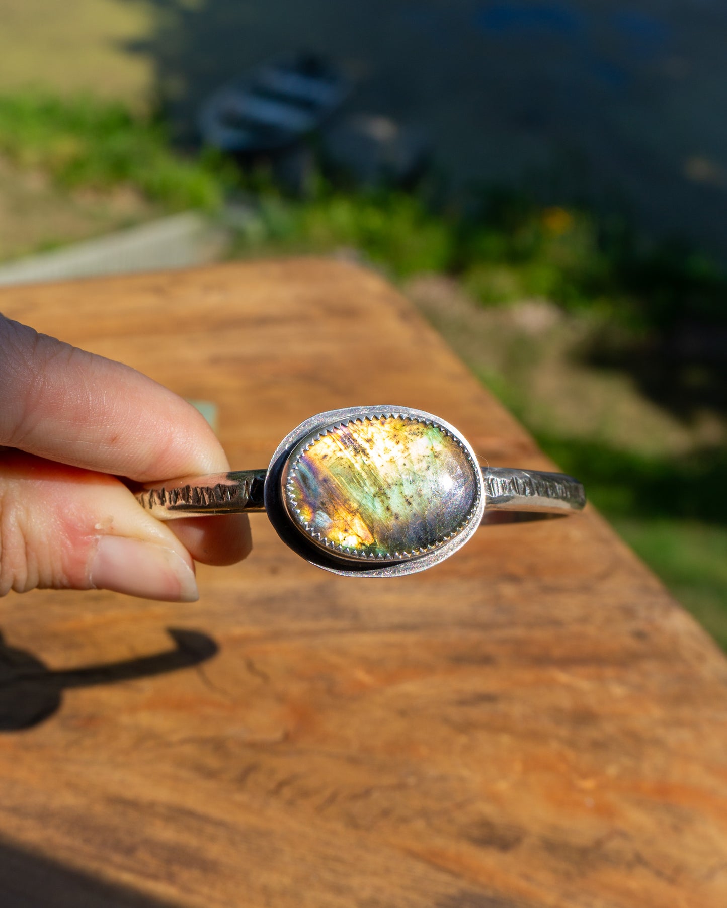 Yellow Labradorite Cuff